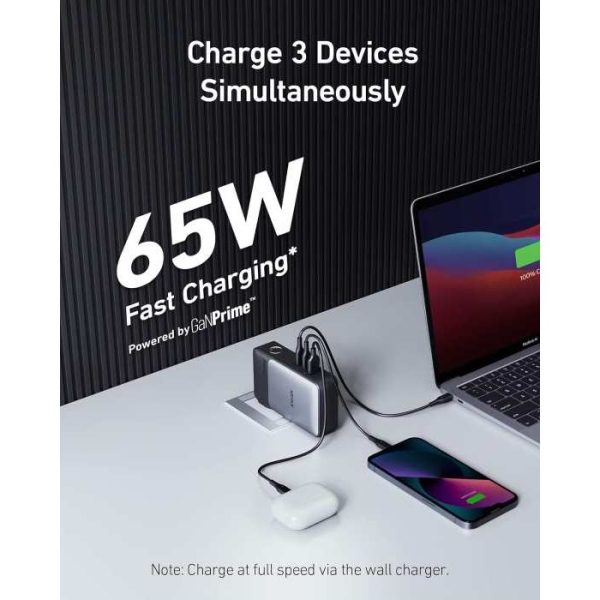 Anker 733 Power Bank GaNPrime PowerCore 65W 2-in-1 Hybrid Charger, 10000mAh USB-C Portable Charger with 65W Wall Charger, Works for iPhone 13 - Anker 733 - Image 2