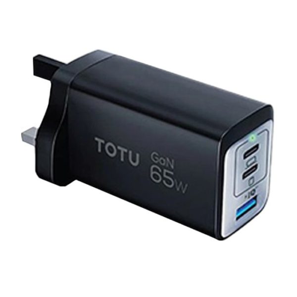 Totu 3 Port GaN 65W Wall Charger,Black - FL-55